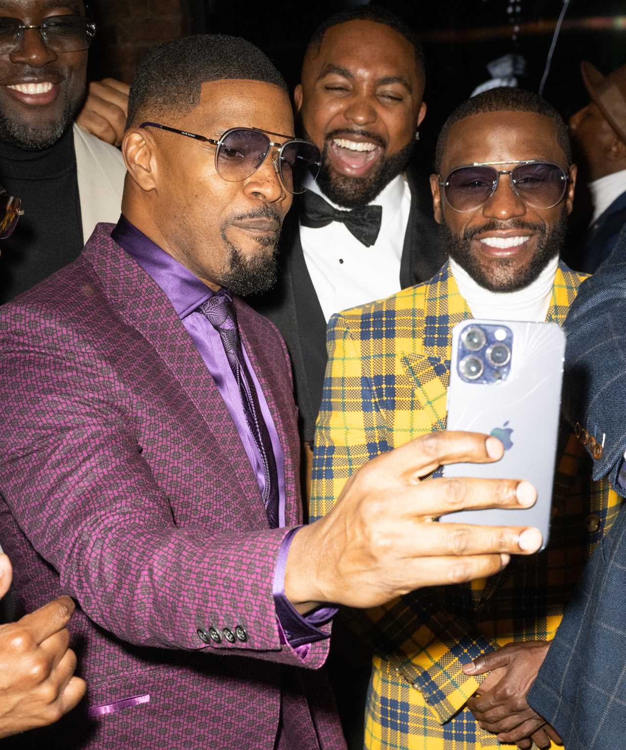 Floyd Mayweather turns 46 in a wild suit, as he visits London restaurant to celebrate ahead of Aaron Chalmers fight