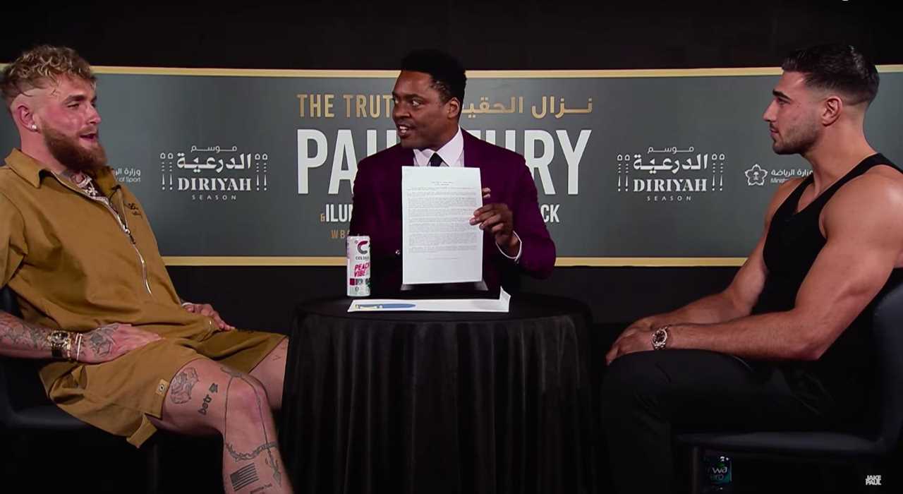 Jake Paul gives Tommy Fury an official double-or nothing contract. He also has lawyers to review documents regarding the fight bet.