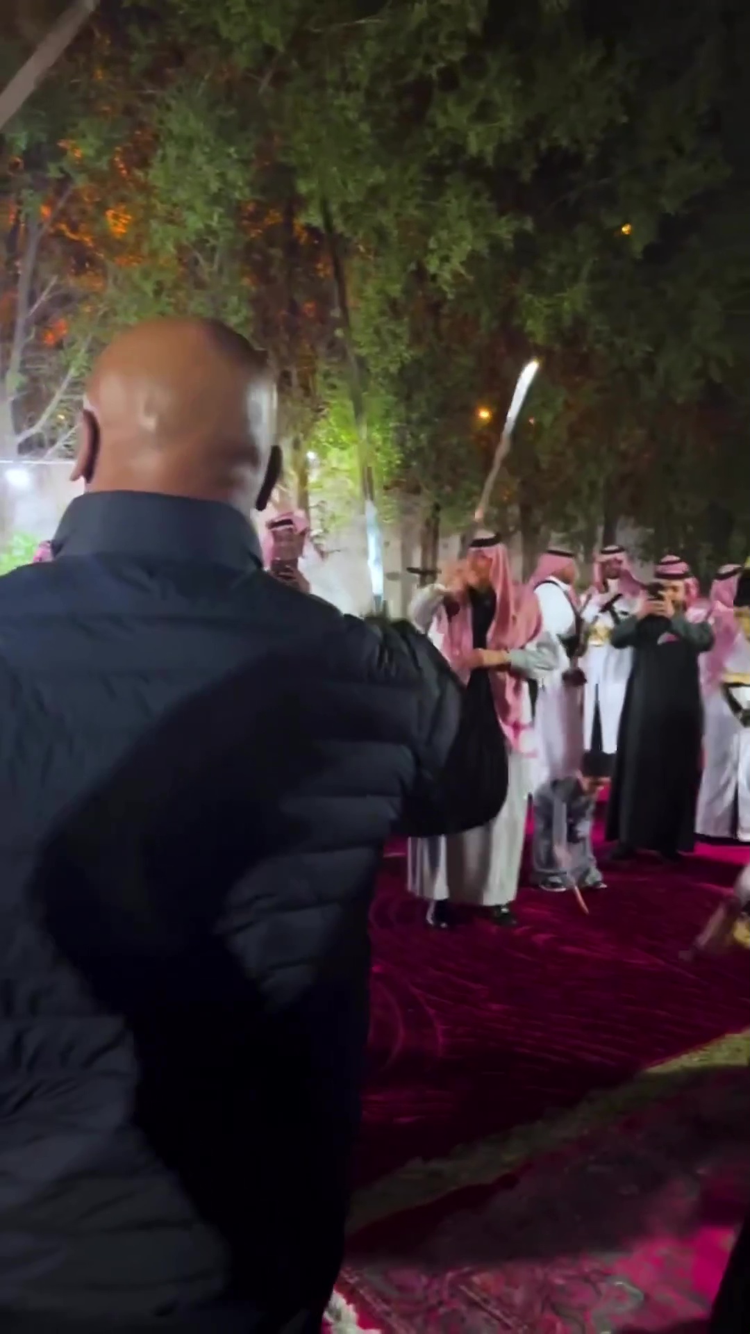 Mike Tyson and Tyson Fury join in sword dancing while boxing legends dine in Saudi Arabia