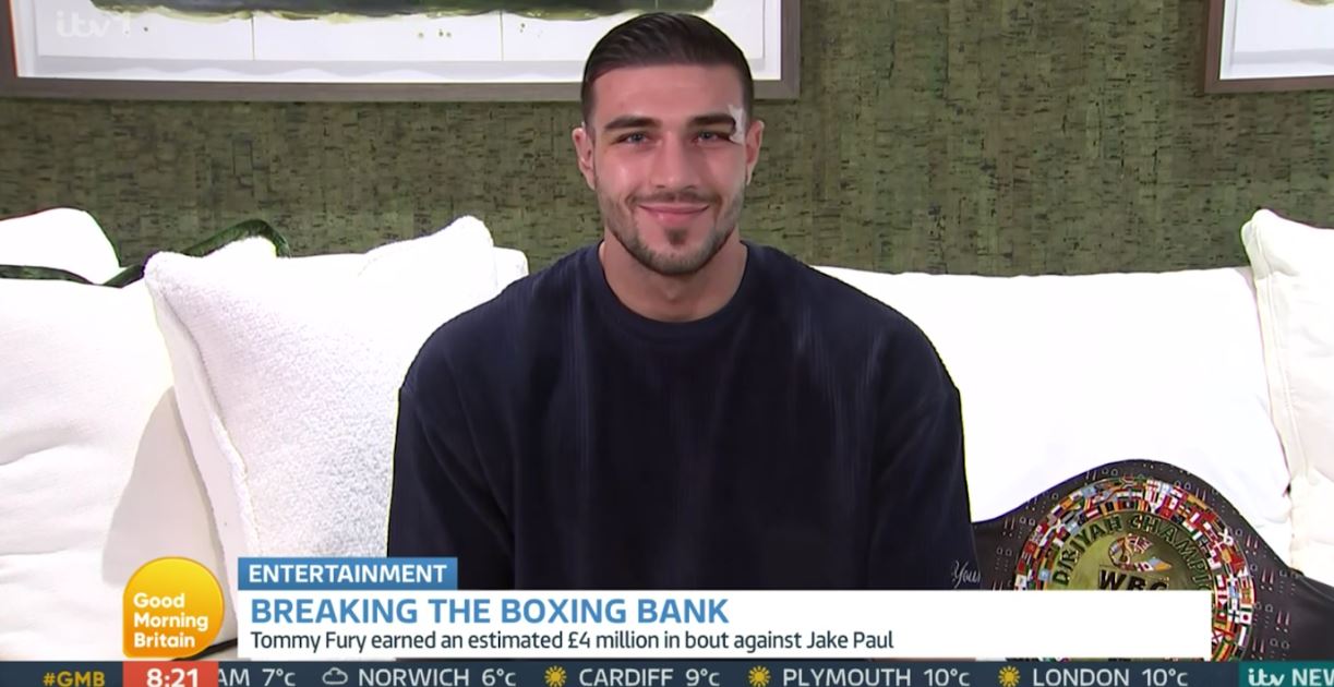 Grinning Tommy Fury DISREGARDS Susanna Reid's GMB question about Jake Paul victory