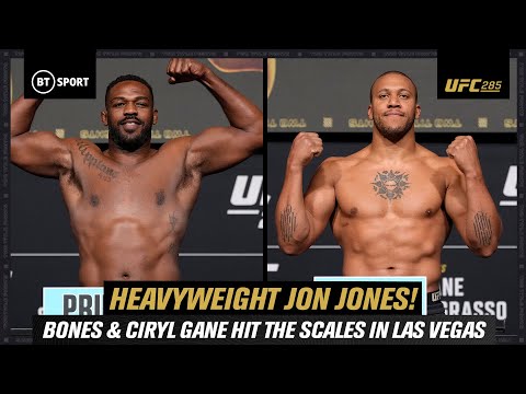 Heavyweight Jon Jones Bones and Ciryl Gane Reach The Scales At Vegas UFC 285 Weigh-in Show