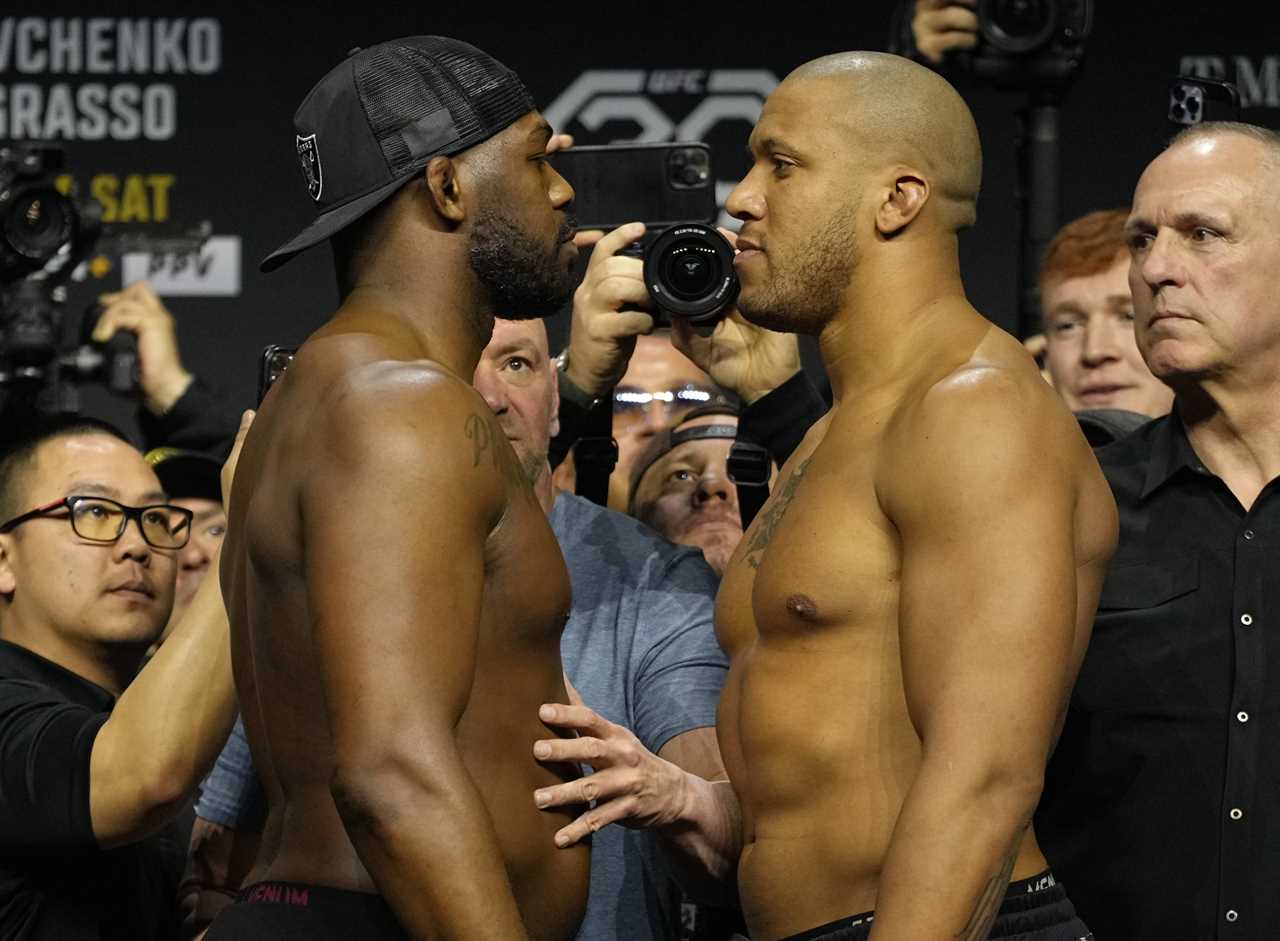 UFC 285: Watch Jon Jones vs. Ciryl Gane in a very TENSE final staredown before the title fight