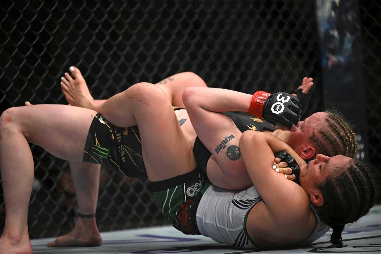 UFC 285 star Valentina Shychenko nearly became PURPLE when Alexa Grasso choked her out to win the flyweight title