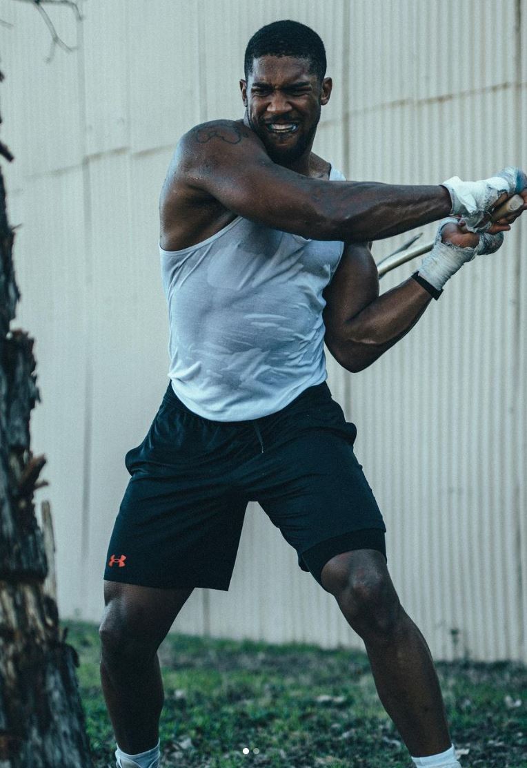 Brit cuts down trees at grueling Texas training camp as Anthony Joshua uses Rocky-style training methods