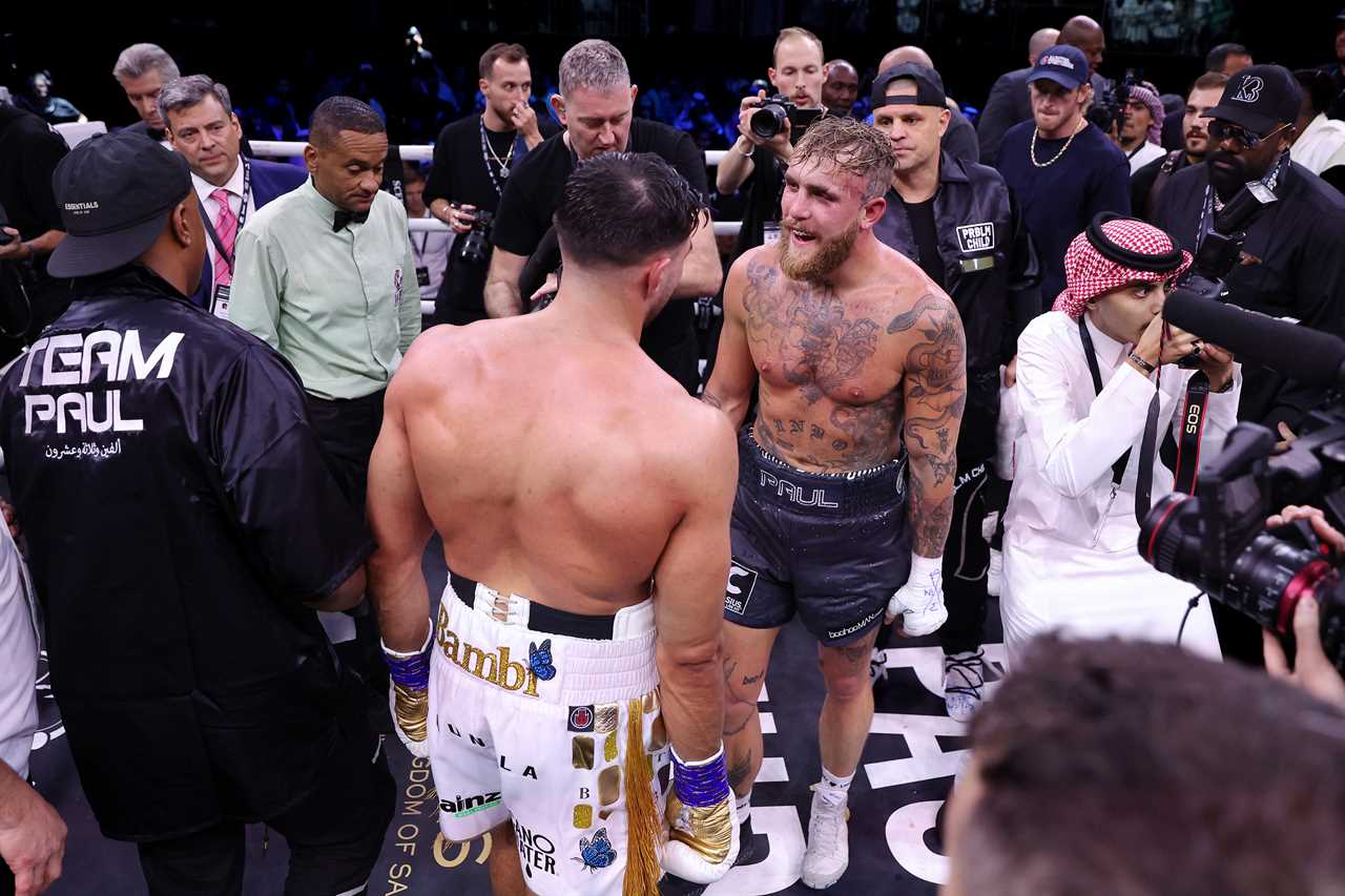 Behind-the scenes footage of Tyson Fury telling Jake Paul what he said to Jake Paul about Tommy and his fight in the ring.