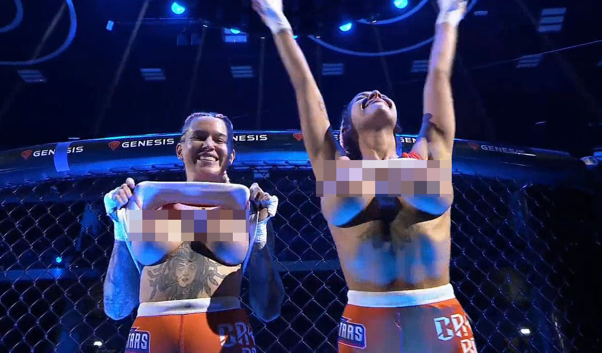 Television viewers were stunned to see MMA fighters giggling in front of cameras before they faced off against each other. They also had boobs at the X-rated weighin