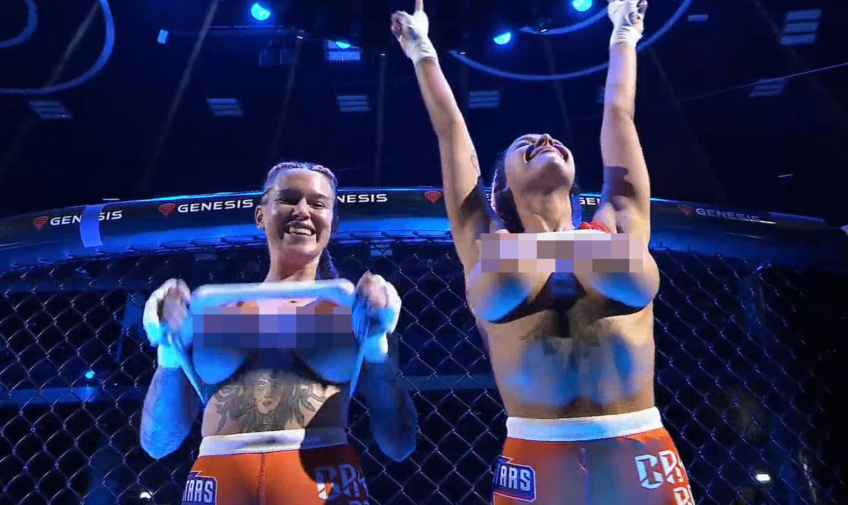 Television viewers were stunned to see MMA fighters giggling in front of cameras before they faced off against each other. They also had boobs at the X-rated weighin