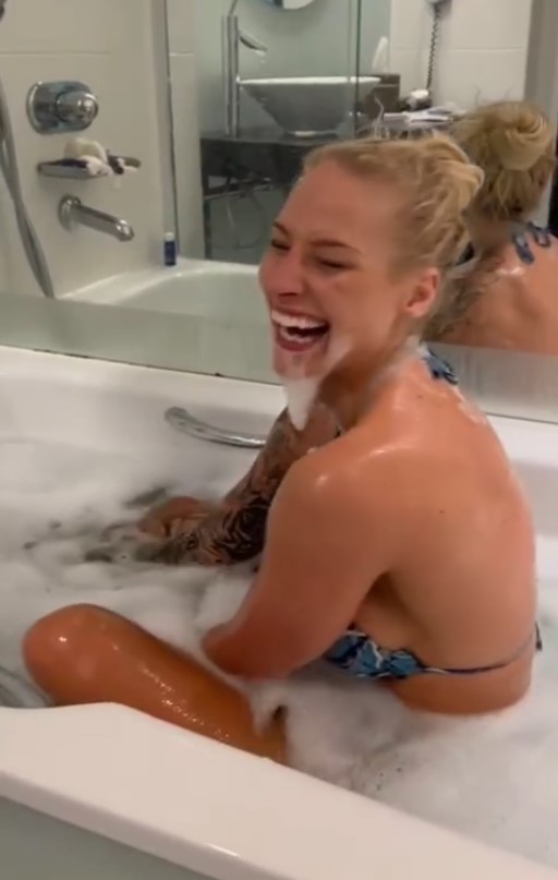 Ebanie Bridges posts a bath video to Instagram, as she teases OnlyFans' 'weight-cut shenanigans.