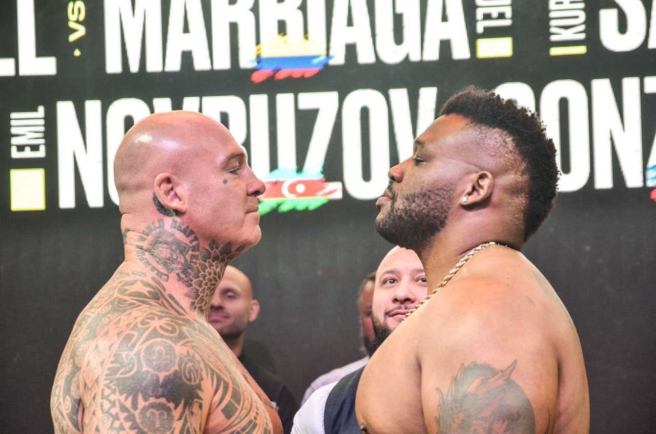Jarrell Miller and Lucas Browne combined weigh 43 STONE to fight Anthony Joshua