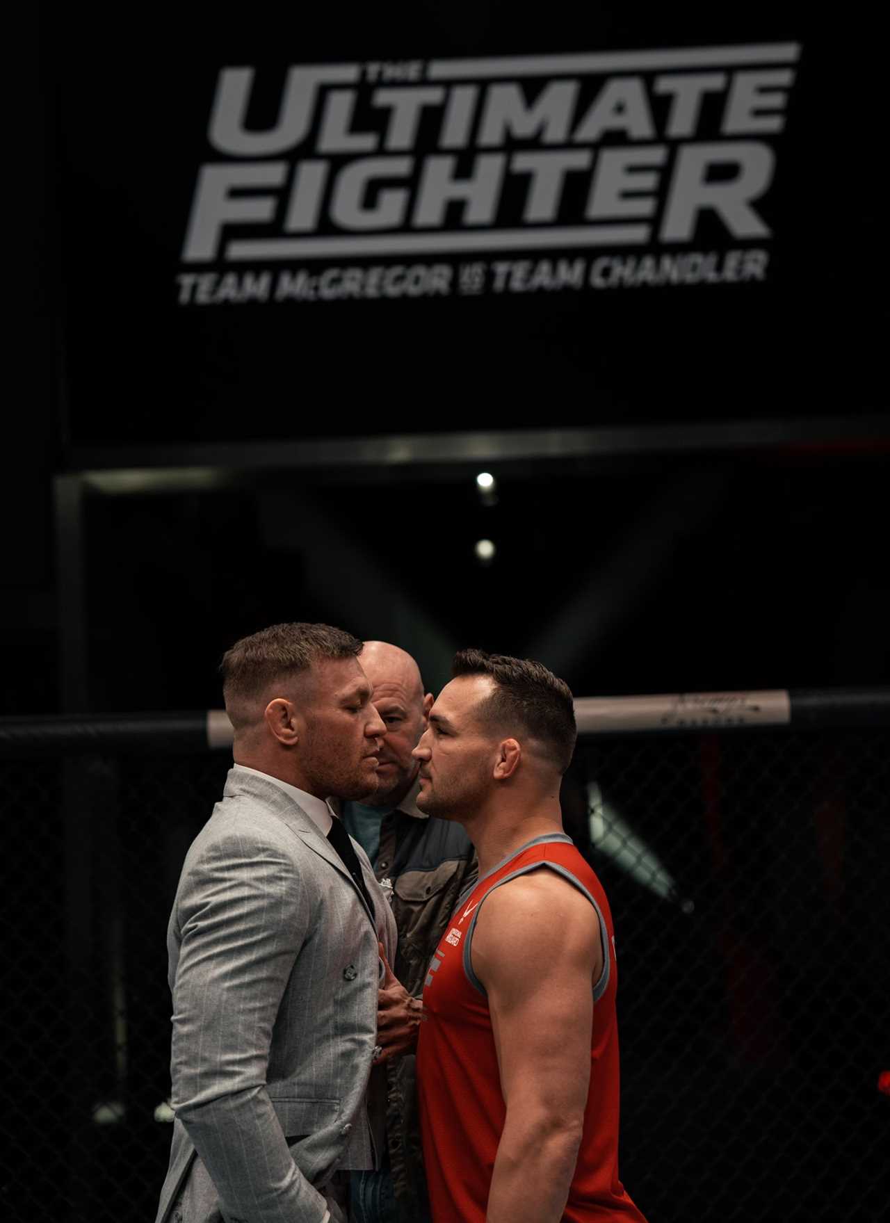Gotten bigger - Michael Chandler replies to Conor McGregor's claims that he is 'on steroids' during the UFC's showdown hands in balance