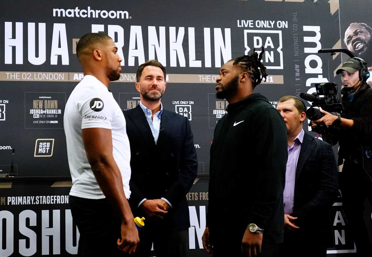 Hearn says that Anthony Joshua is still in his prime. He will fight Tyson Fury or Wilder if Franklin beats him.