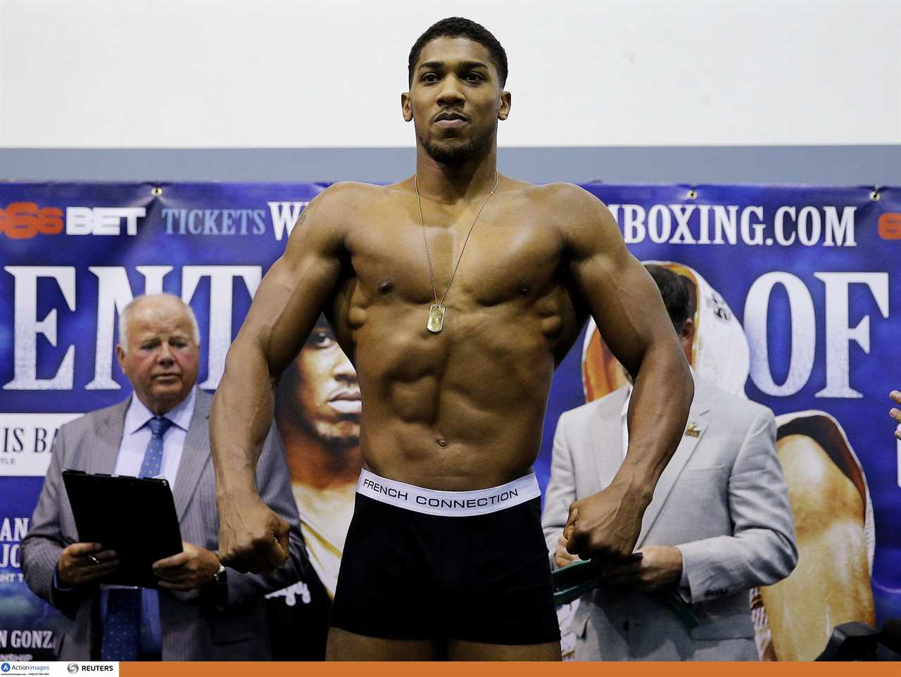 Anthony Joshua's remarkable body transformation over the years is shown in photos as he adds almost a STONE face Franklin
