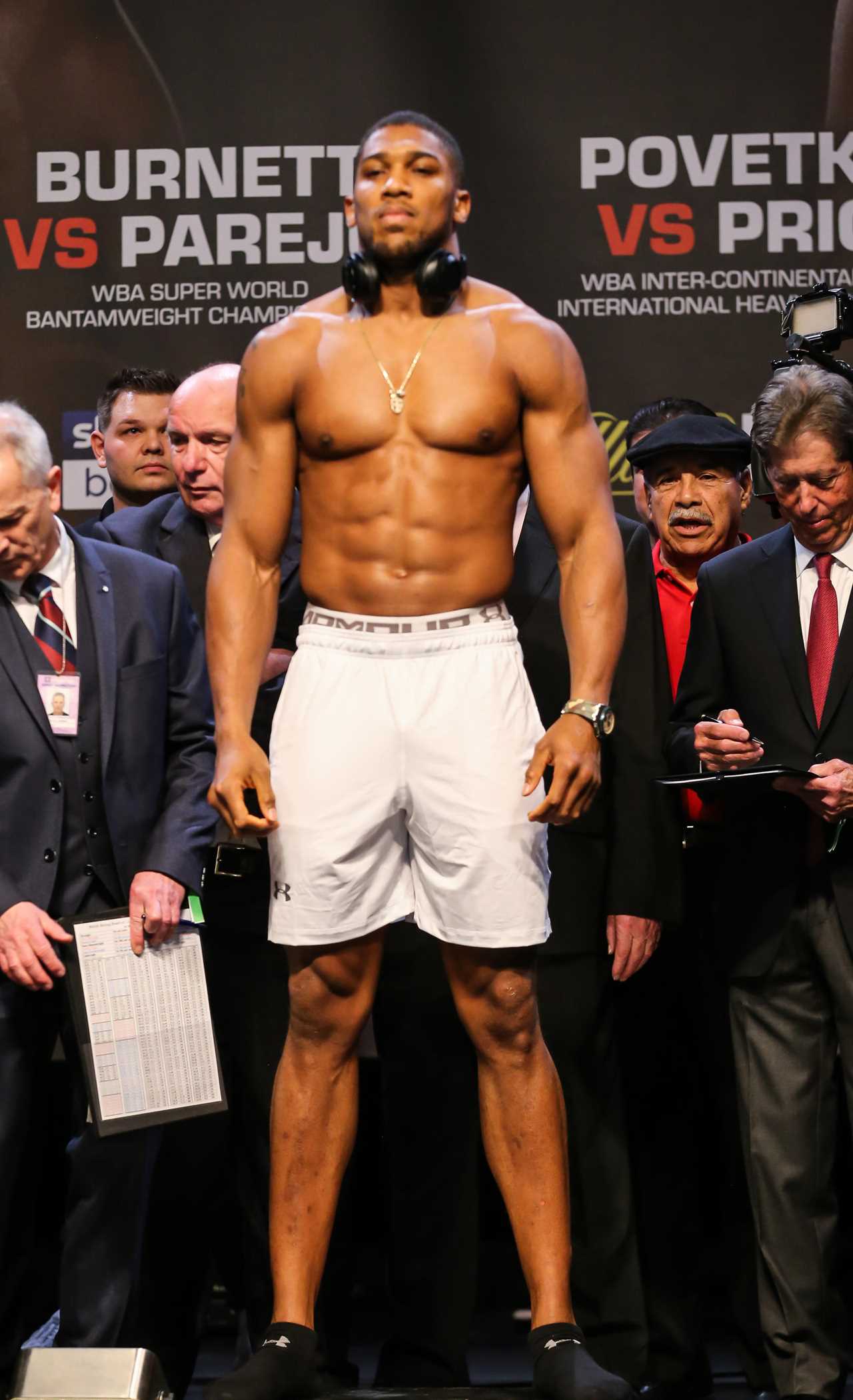 Anthony Joshua's remarkable body transformation over the years is shown in photos as he adds almost a STONE face Franklin