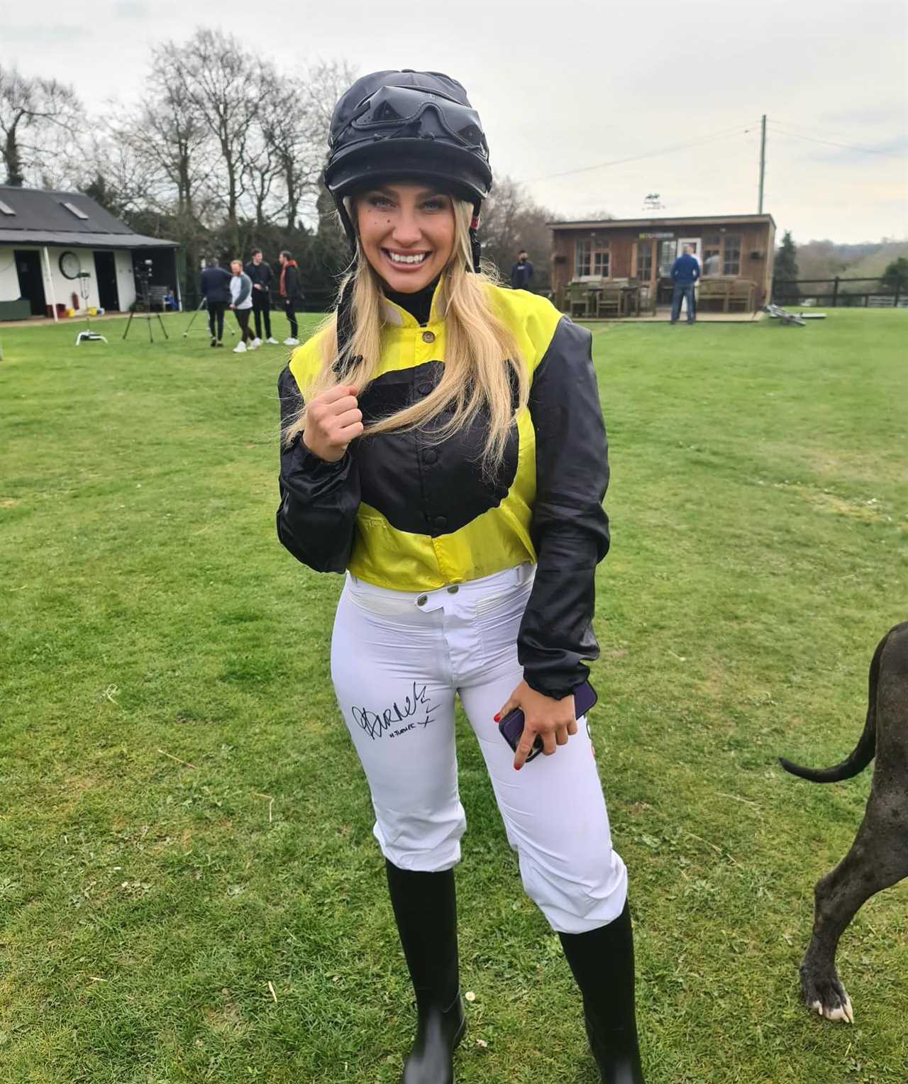 Ebanie Bridges, a boxing starlet, is a true inspiration as she dresses in tight, see-through silks as a 'cute jockey.