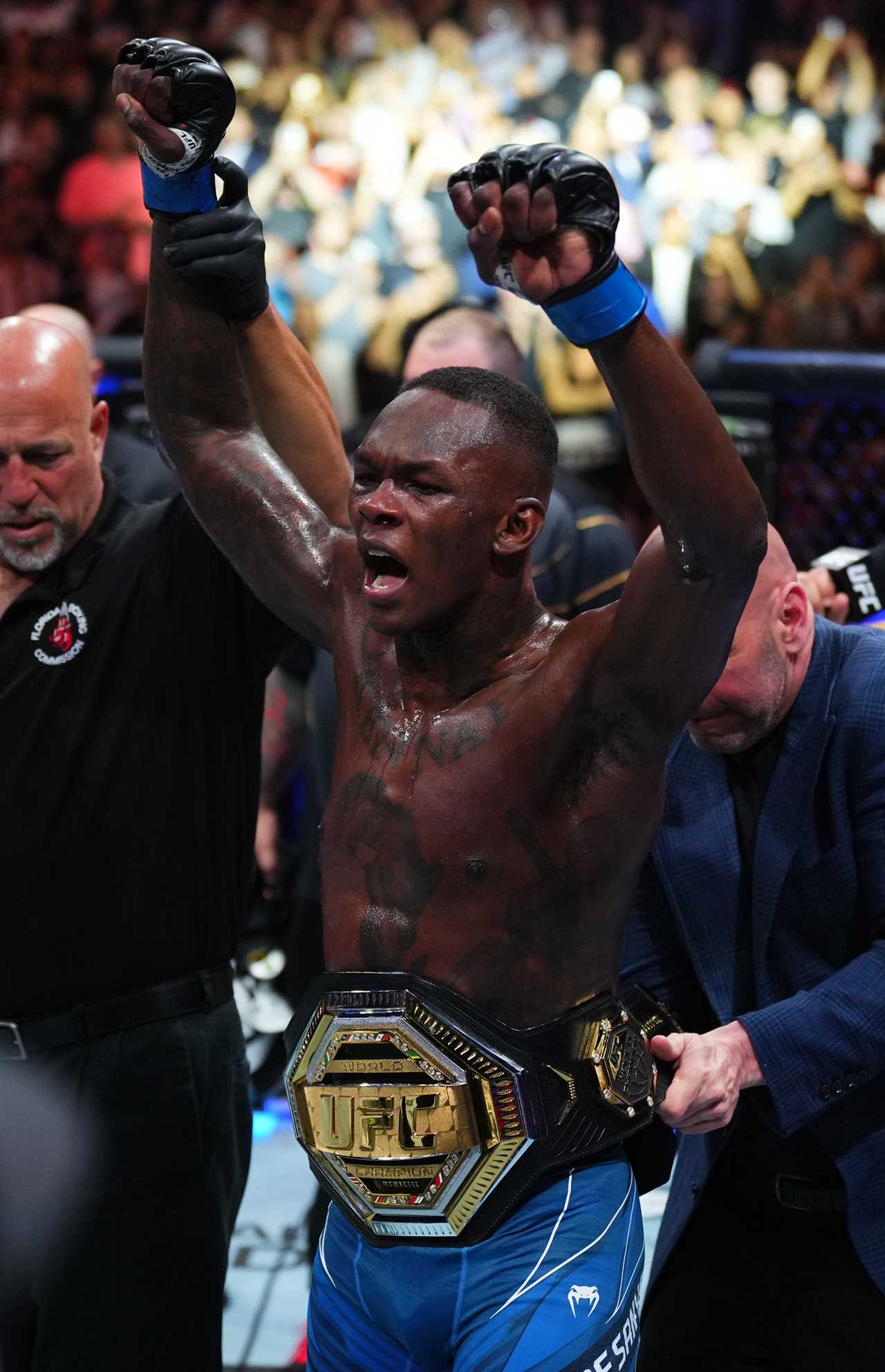 Watch 'petty Israel Adesanya' brutally TROLL Pereira just seconds after UFC 287 KO. He mocks his rival's bow-and-arrow entrance