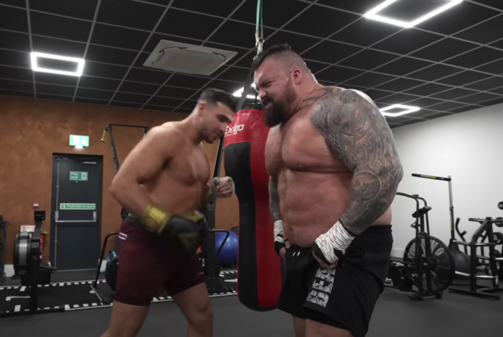Tommy Fury slaps Eddie Hall, the former world's most powerful man. He nearly VOMITS