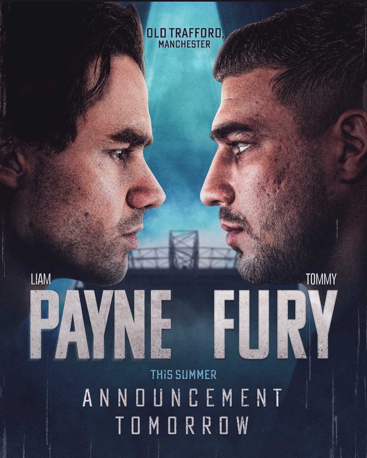 One Direction's Liam Payne suggests a spectacular Tommy Fury celebrity boxing match at Old Trafford, complete with an amazing poster