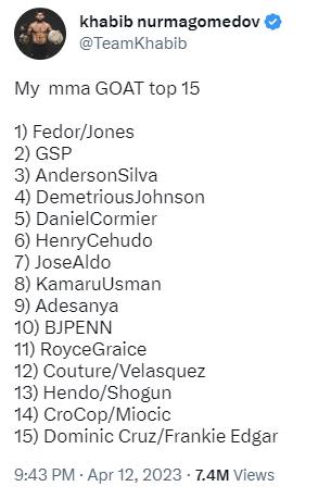 Conor McGregor speaks out after Khabib, his bitter rival, reignites the feud with him by snubbing in UFC and MMA GOAT lists