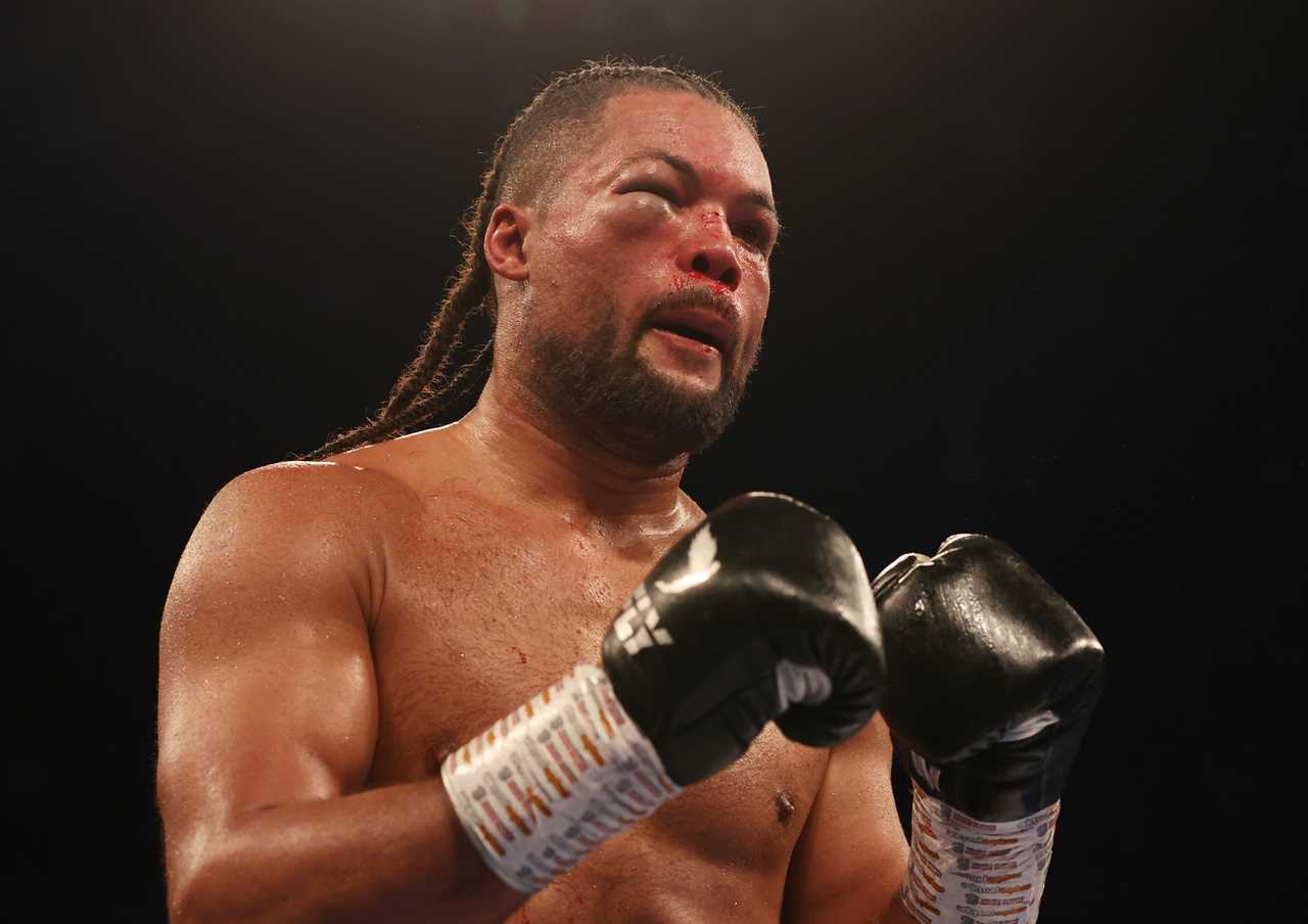 Joe Joyce's hopes of winning the world title are in ruins after a shock loss to Zhilei Zhili as Brit cannot see through swollen, horrified eye