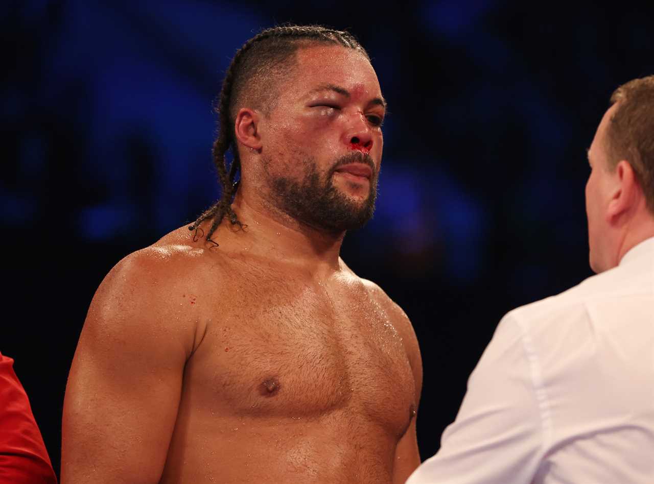 Joe Joyce's hopes of winning the world title are in ruins after a shock loss to Zhilei Zhili as Brit cannot see through swollen, horrified eye