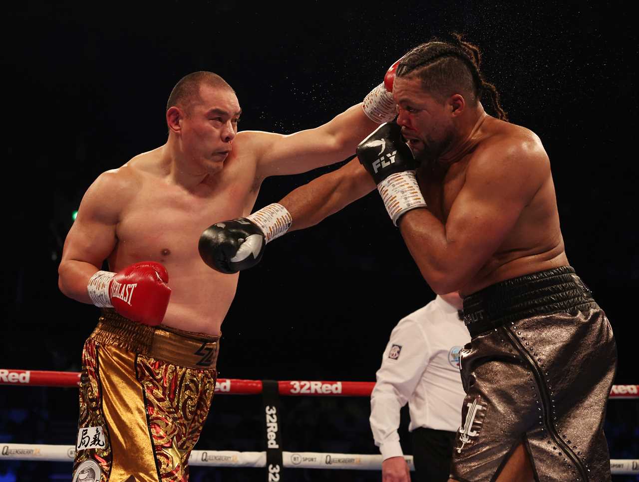 Was Brit's eye injury predicted by Joe Joyce's entrance in the ring before Zhilei's fight?