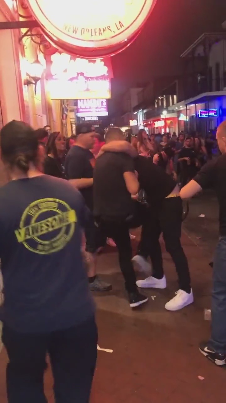 Nate Diaz fights with a man on the street, after he threw BOTTLE towards Netflix star Chase deMoor during Misfits boxing match