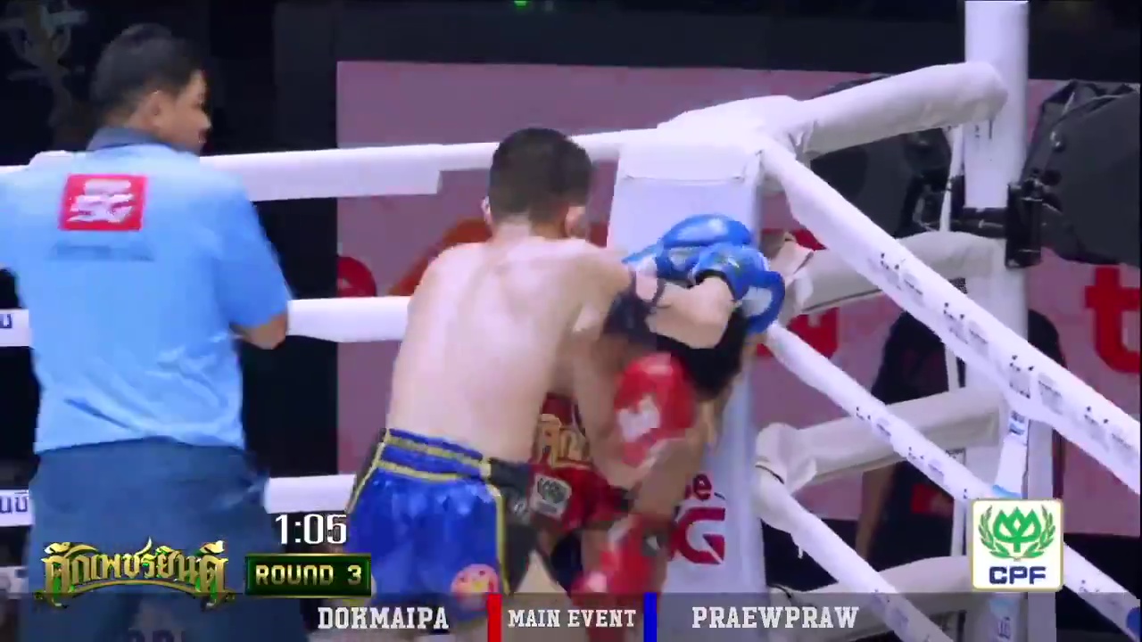 Watch as a Muay Thai fighter brutally KOs his opponent before the staff rushes in to clean it up