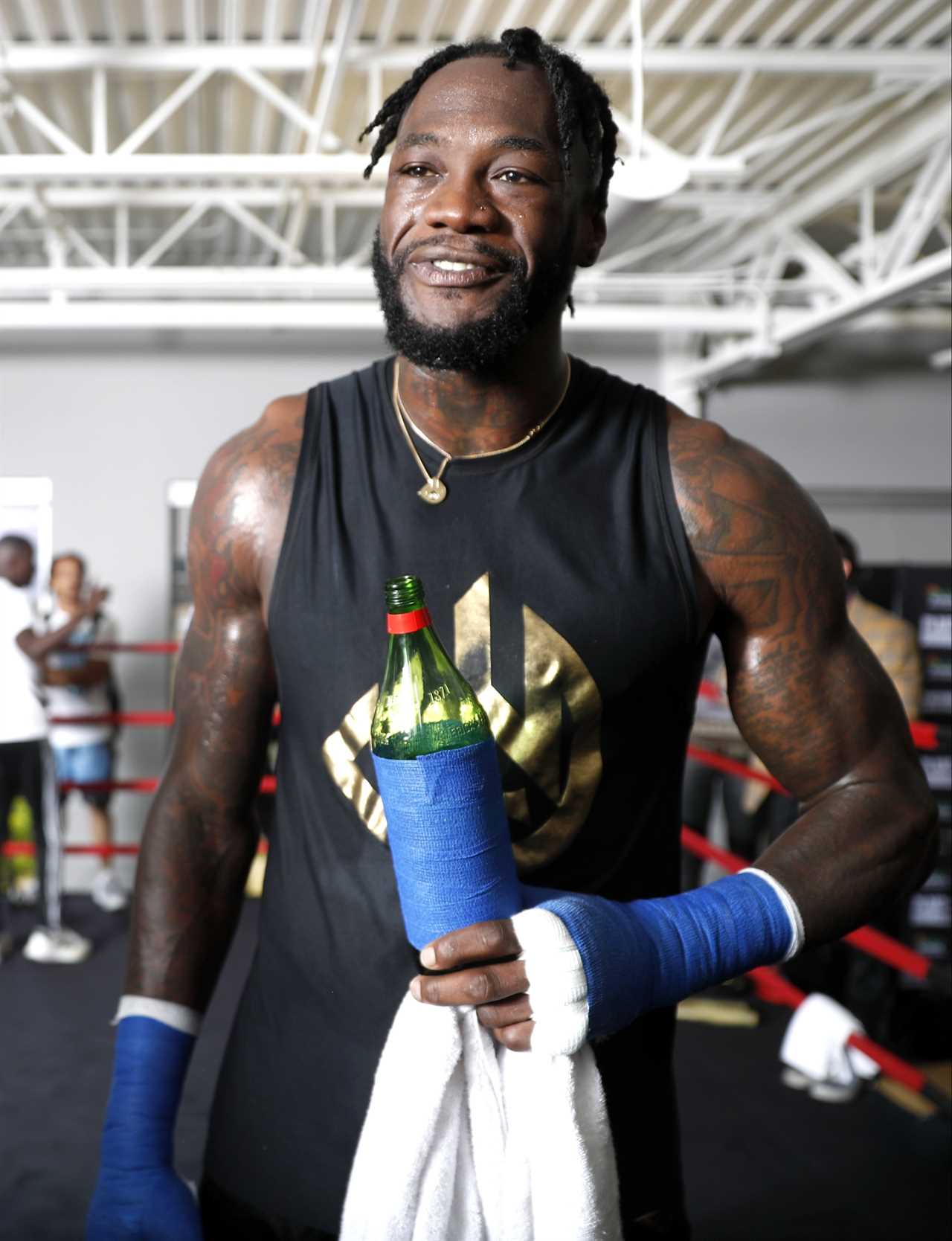 Eddie Hearn warns that AJ can also 'knock Deontay clean off'.