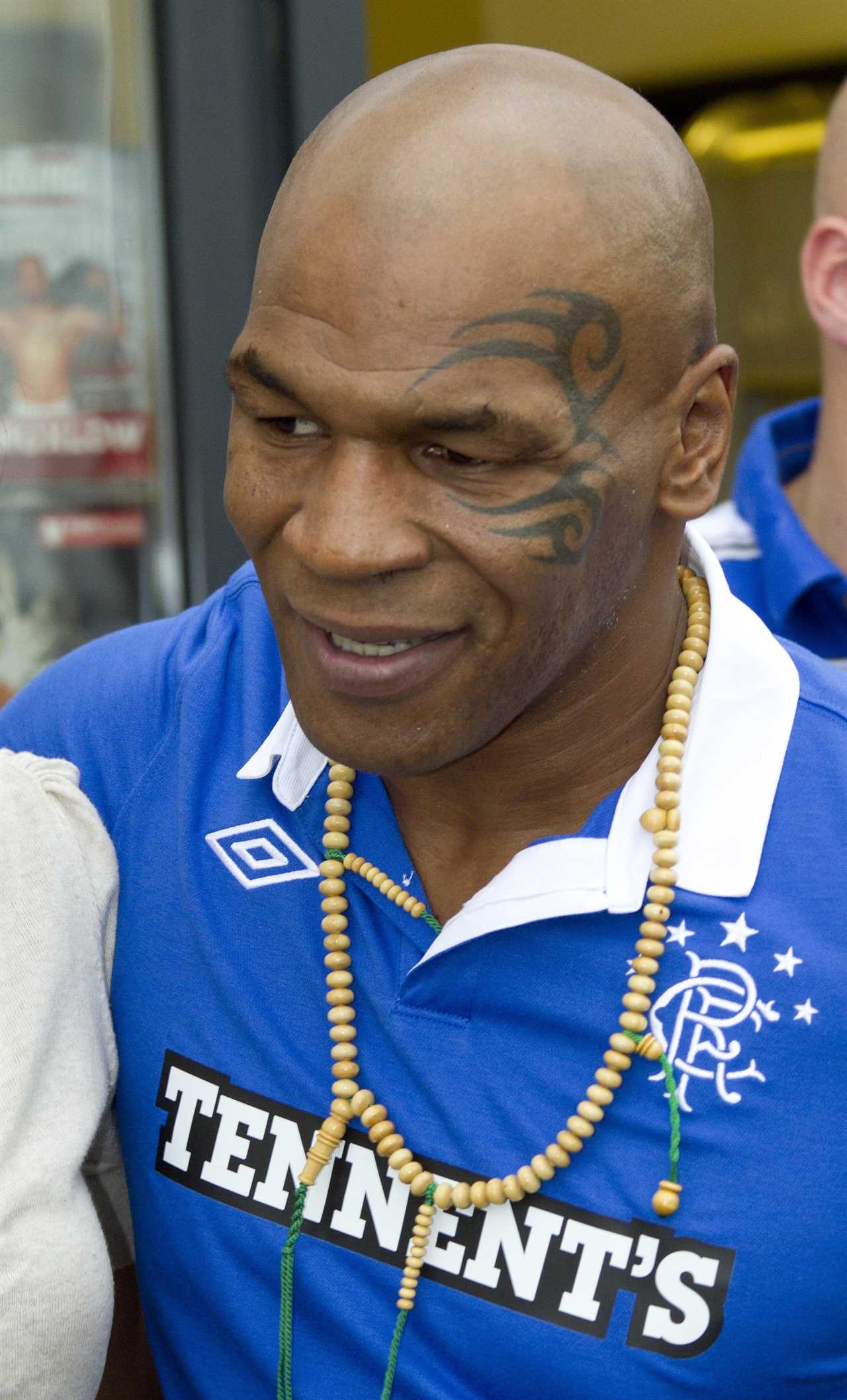 Mike Tyson's collection of football shirts, including those of two rivals as well as the Premier League club that represents Mike Tyson