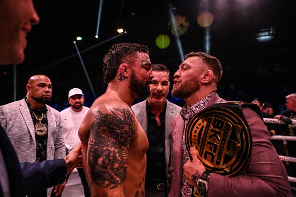Conor McGregor calls out Mike Perry for brutal bare-knuckle battle after shocking face-off on the ring