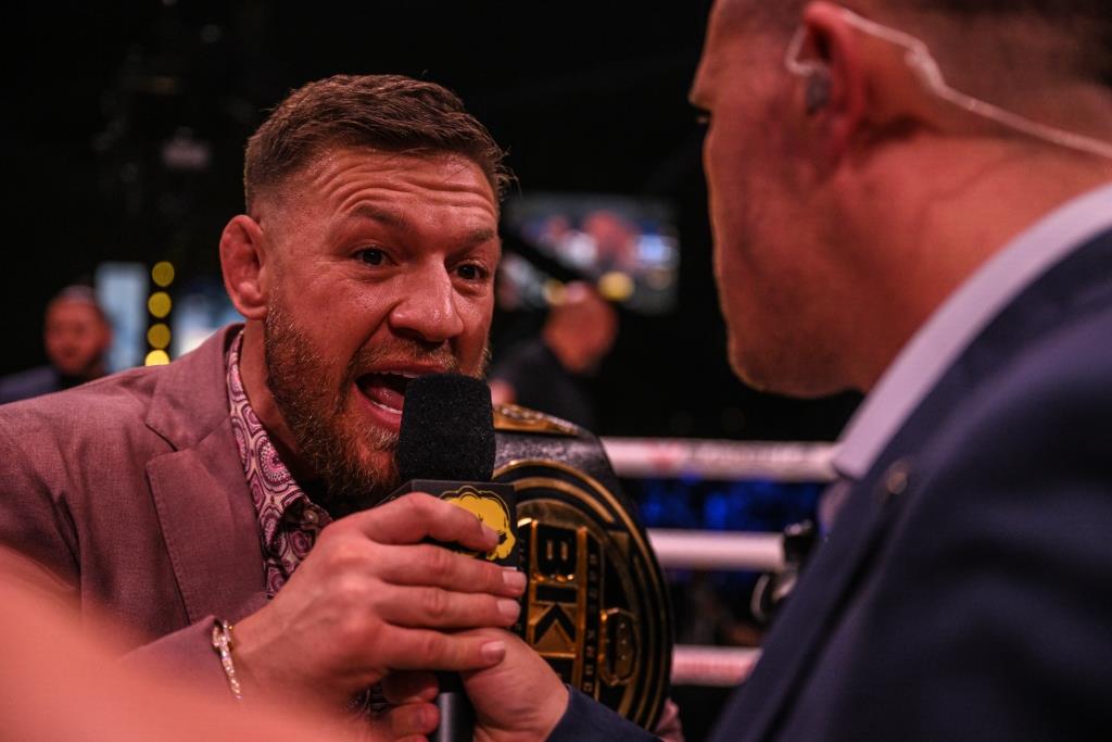 UFC boss Dana White blames Conor McGregor for turning up to a rival promotion, and says he 'pounded' his whiskey.