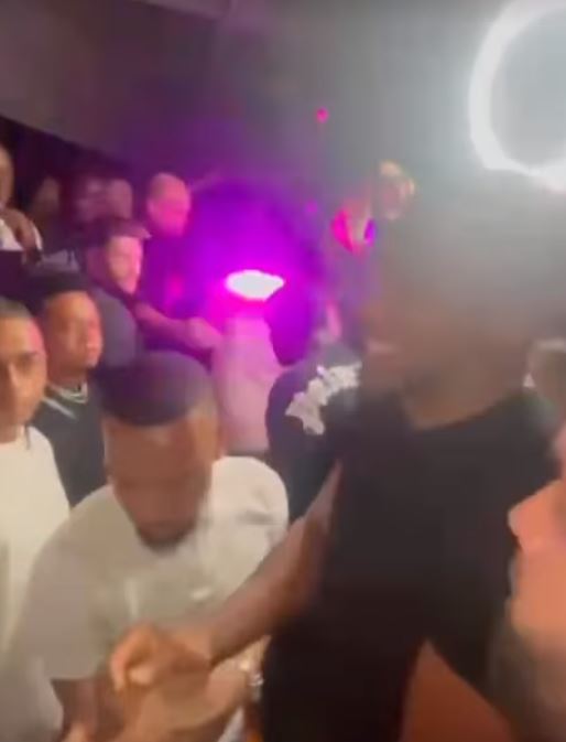 Anthony Joshua arrived at nightclub in style, with a queue of fans waiting to greet him as he made his way to the VIP area