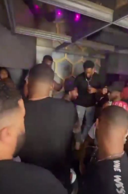 Anthony Joshua arrived at nightclub in style, with a queue of fans waiting to greet him as he made his way to the VIP area