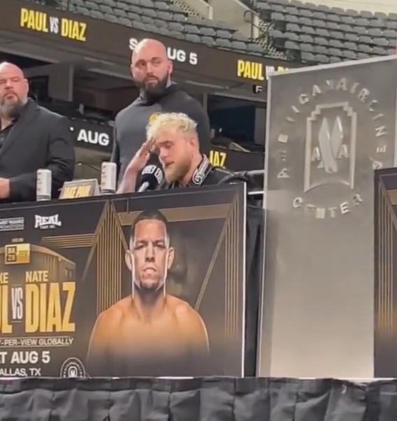 Jake Paul says, I've never experienced anything like that when he's told the reason Nate Diaz abruptly left a press conference