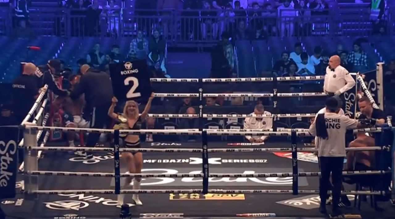 Astrid Wett, the stunning OnlyFans star who was slapped by a YouTuber for trying to kiss her, is now ring girl at KSI fight cards.