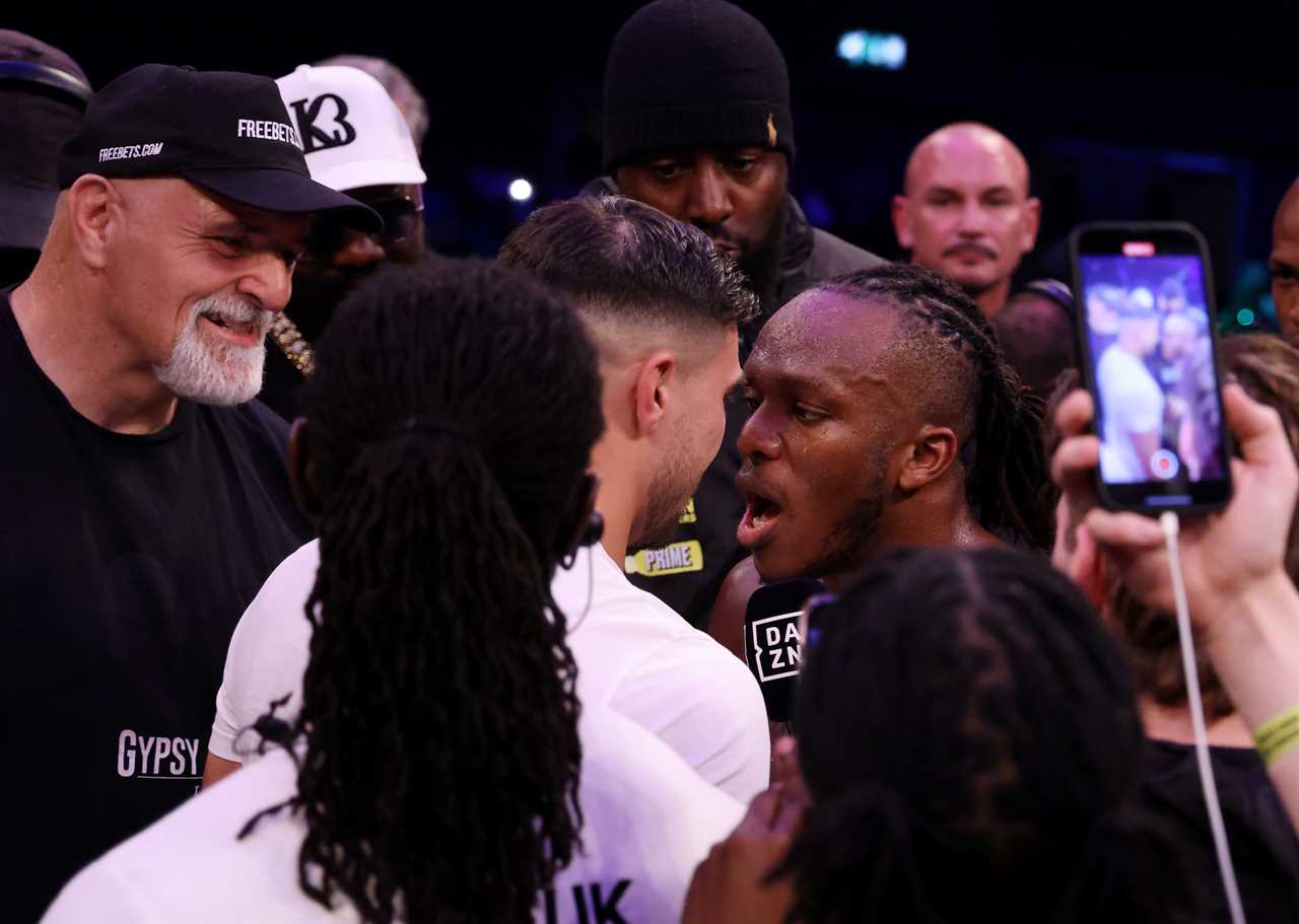 KSI and Tommy Fury agreed to fight NEXT, before a brawl broke out in the ring following YouTuber Joe Fournier's controversial win