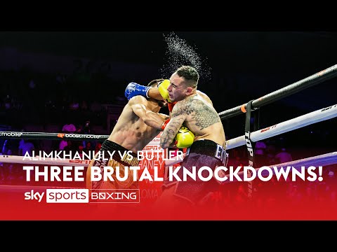 Three brutal knockdowns! Steven Butler is destroyed by Janibek Almkhanuly