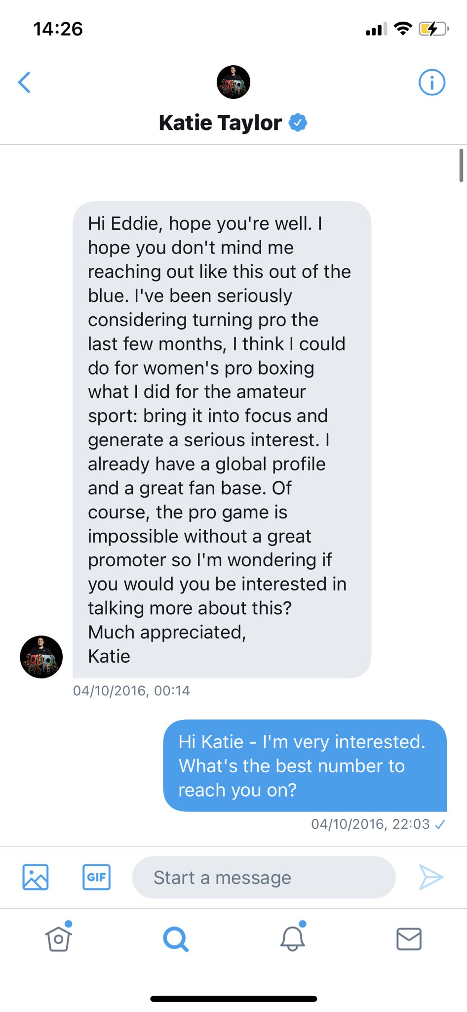 Katie Taylor began her professional boxing career with a DM from Eddie Hearn... and now she's on the verge of making history
