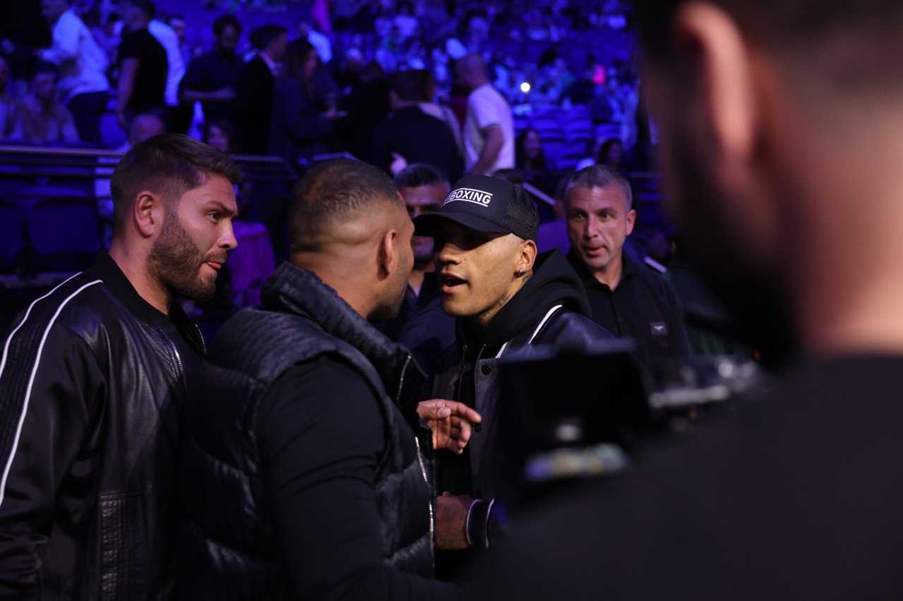 Kell Brook, Conor Benn and Katie Taylor are separated after nearly coming to blows at the ringside.