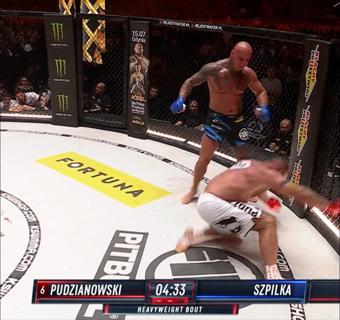 Fans are left in awe as an ex-boxing champion scores a rare KO on his BACK while competing in MMA
