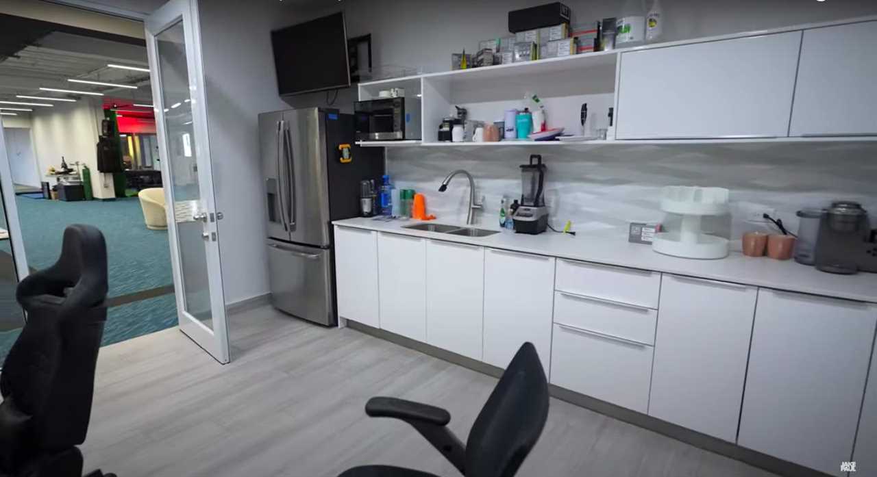 The two-story warehouse gym of Jake and Logan Paul in Puerto Rico, built for $4 million with a boxing ring and weights.