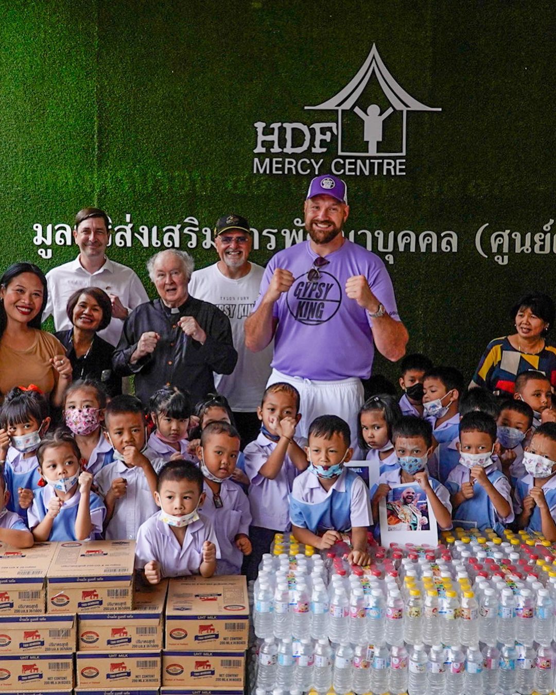 Tyson Fury reveals softer side when he visits orphanage in Bangkok and 'humbles' himself. He shares heartwarming message