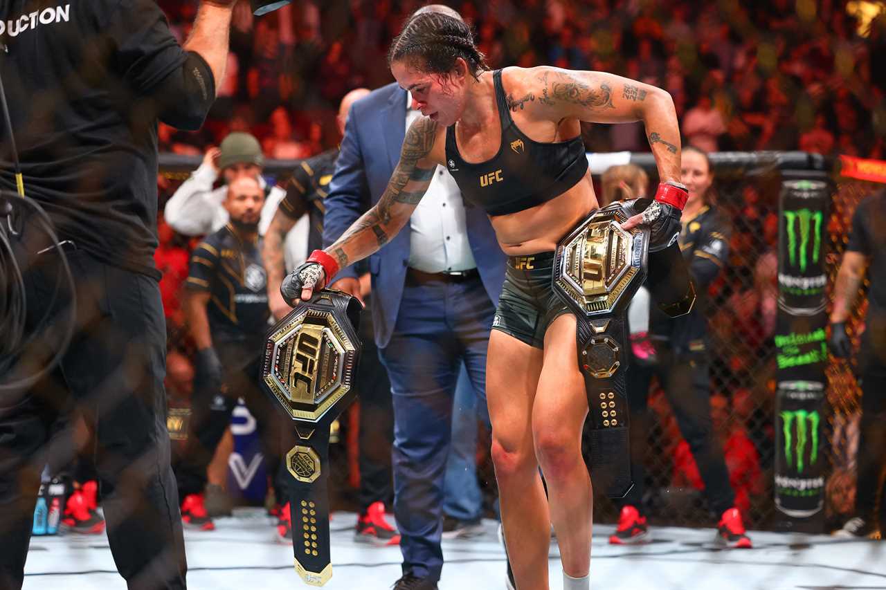 UFC legend retires after emotional scenes, as champion lays down belts and says that'mum could no longer take it'