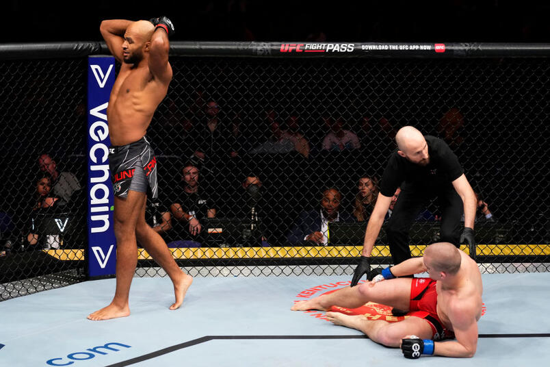 LONDON, ENGLAND - MARCH 18: Christian Duncan of England reacts after his TKO victory over Dusko Todorovic of Montenegro due to injury in a middleweight fight during the UFC 286 event at The O2 Arena on March 18, 2023 in London, England. (Photo by Jeff Bottari/Zuffa LLC via Getty Images)
