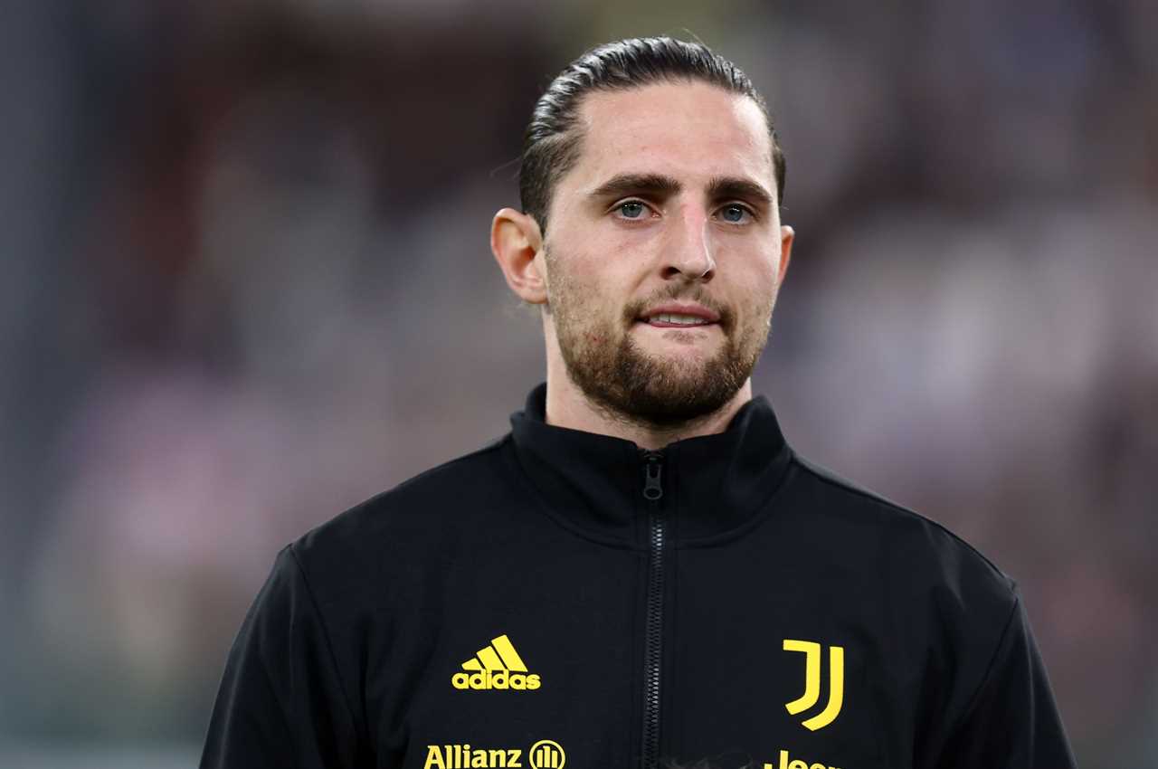 Man Utd contact Adrien Rabiot, a Juventus star who is available for free transfer as Mason Mount's alternative