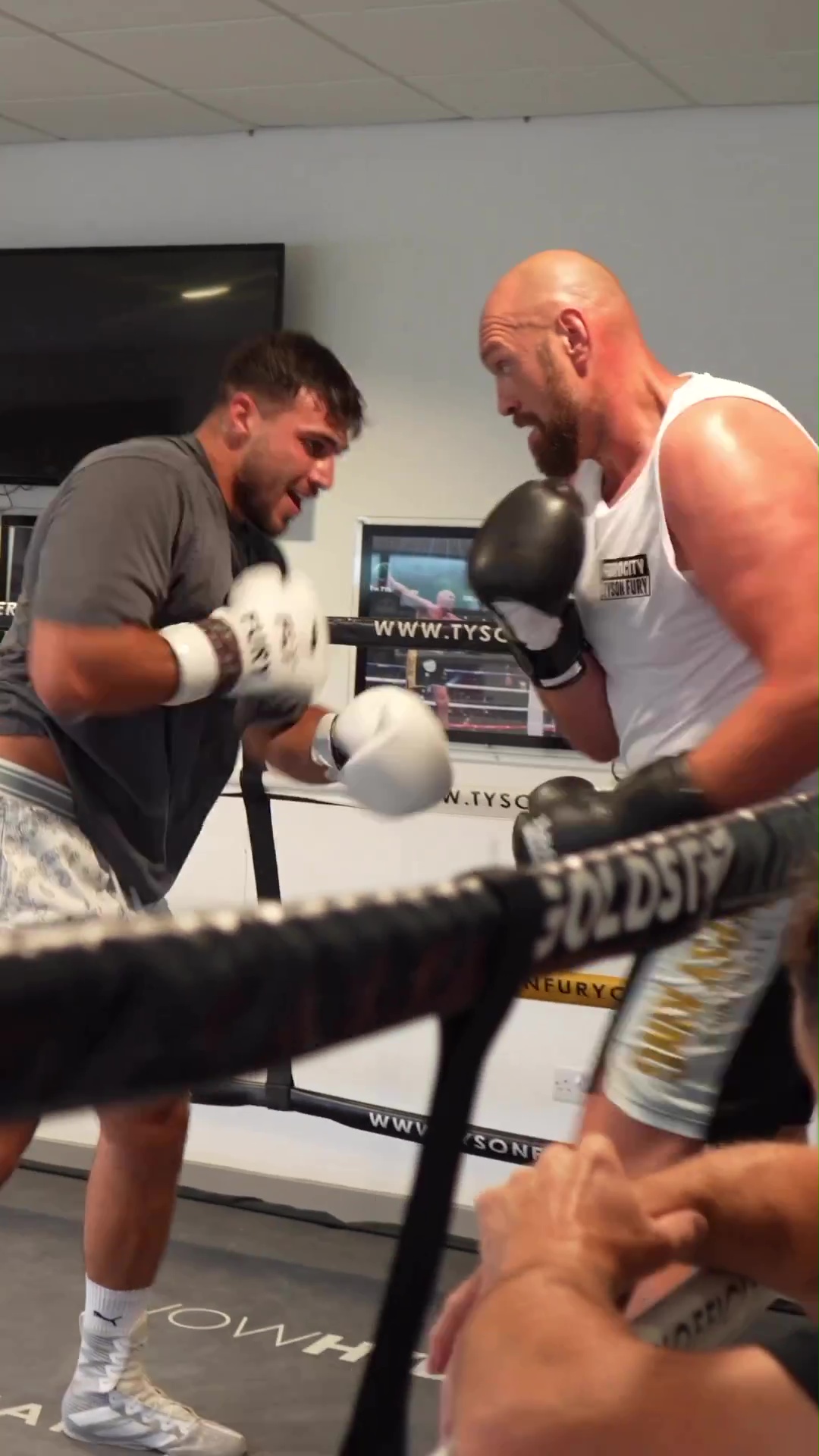 Love Island's Tommy Fury sparring with Tyson, the 'GOAT brother' as the KSI fight nears
