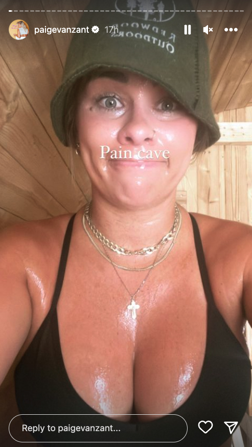 Fans go crazy when Paige VanZant, an ex-UFC fighter, shows off her sweaty boobs and busty bikini at a 'pain caver'.