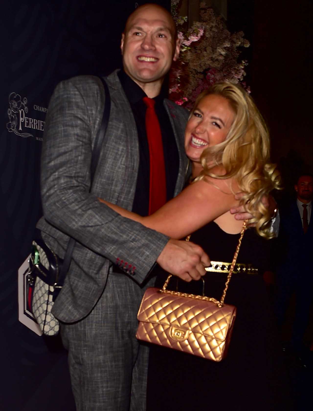 Tyson Fury, his wife Paris and Gordon Ramsay's daughter arrive with a sports star boyfriend to the restaurant launch.