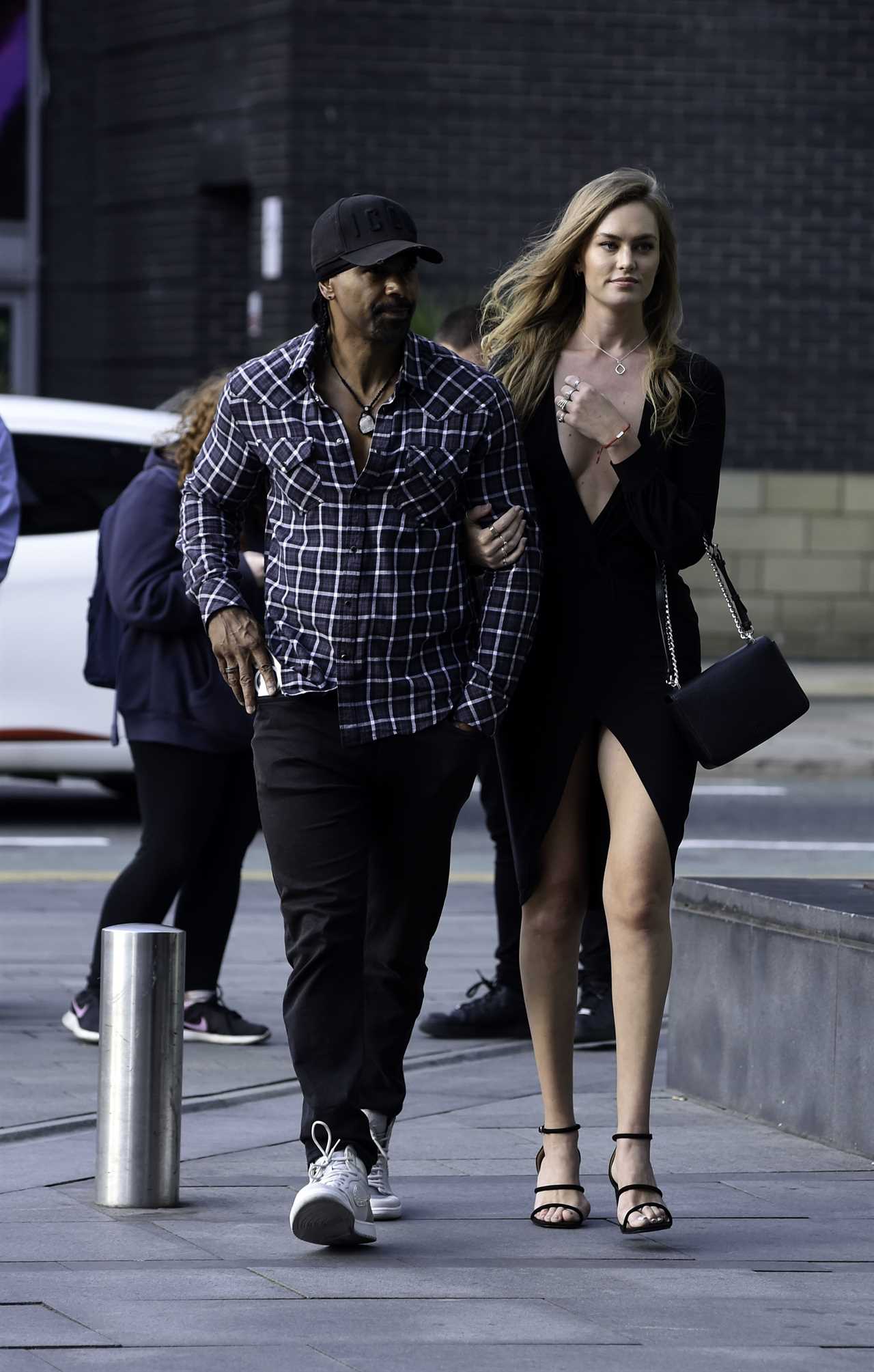 David Haye's girlfriend Sian osborne poses with boxing beauty Ebanie bridges on the red carpet