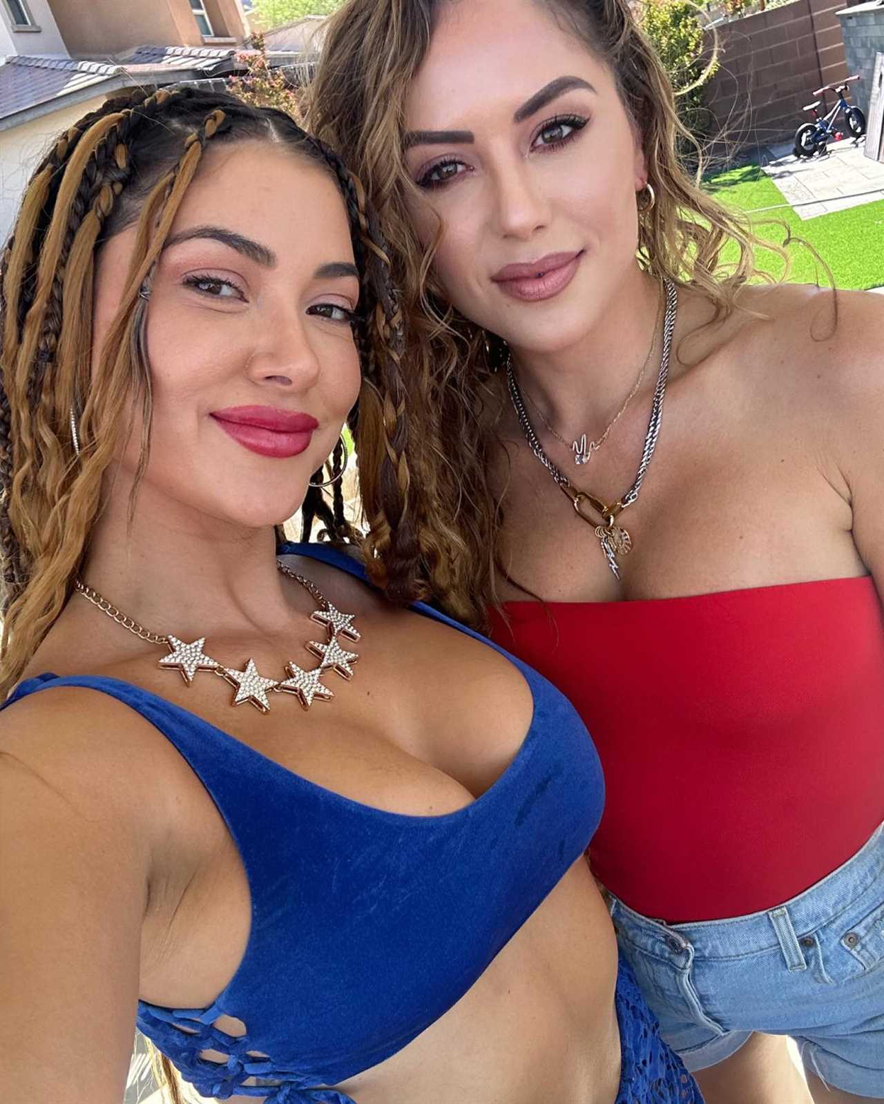 Arianny Celeste, Brittney Palmer and other octagon girls are dazzling in low-cut red and blue tops for the 4th of July.